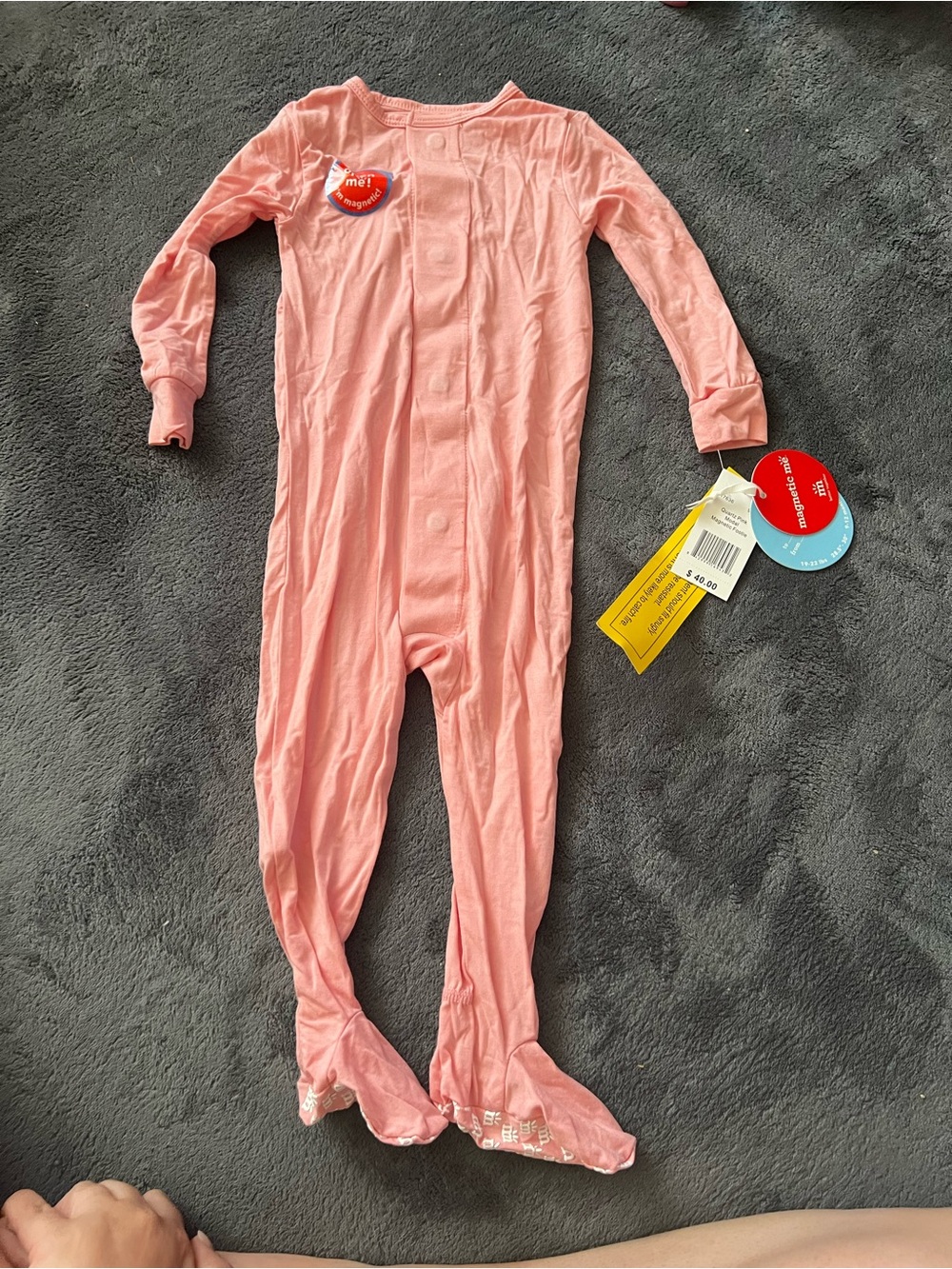 Magnetic me Baby Girls Pink Footed One-Piece Sleeper NWT